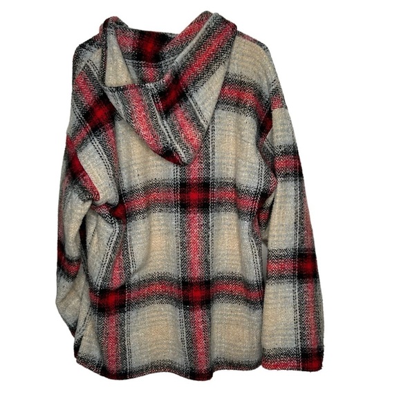 Earth Rags Hoodie Multicolor Adult Large Baja Plaid Striped Pullover - Picture 4 of 4